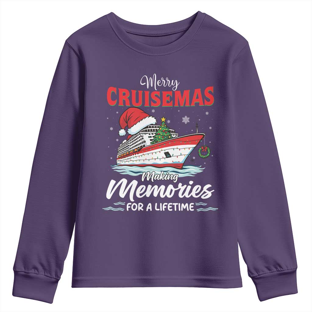 Christmas Cruise Youth Sweatshirt Merry Cruisemas Making Memories For A Life Time TS14 Purple Print Your Wear
