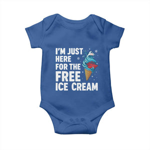 Funny Cruise Baby Onesie I Am Just Here For The Free Ice Cream TS14 Royal Blue Print Your Wear