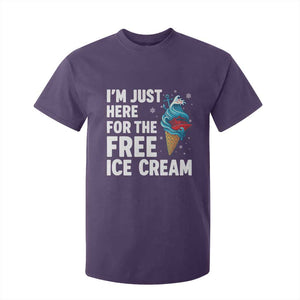 Funny Cruise T Shirt For Kid I Am Just Here For The Free Ice Cream TS14 Purple Print Your Wear