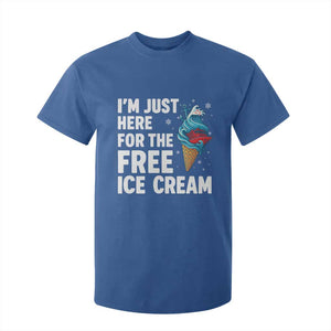 Funny Cruise T Shirt For Kid I Am Just Here For The Free Ice Cream TS14 Royal Blue Print Your Wear