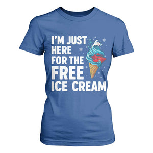 Funny Cruise T Shirt For Women I Am Just Here For The Free Ice Cream TS14 Royal Blue Print Your Wear