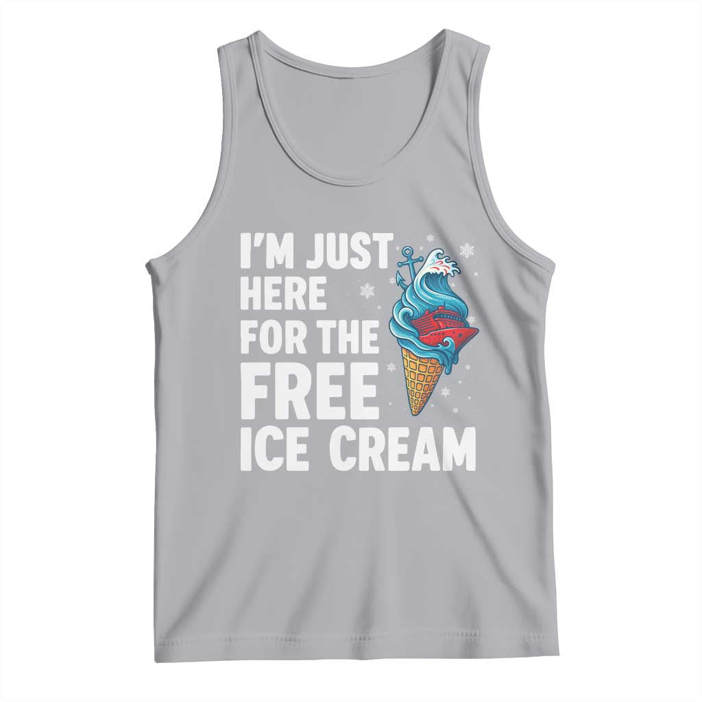 Funny Cruise Tank Top I Am Just Here For The Free Ice Cream TS14 Athletic Heather Print Your Wear