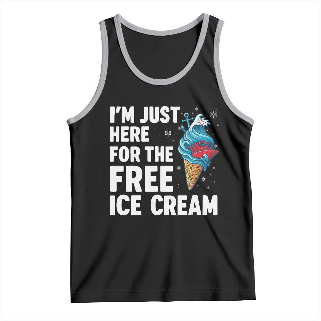 Funny Cruise Tank Top I Am Just Here For The Free Ice Cream TS14 Black Athletic Heather Print Your Wear