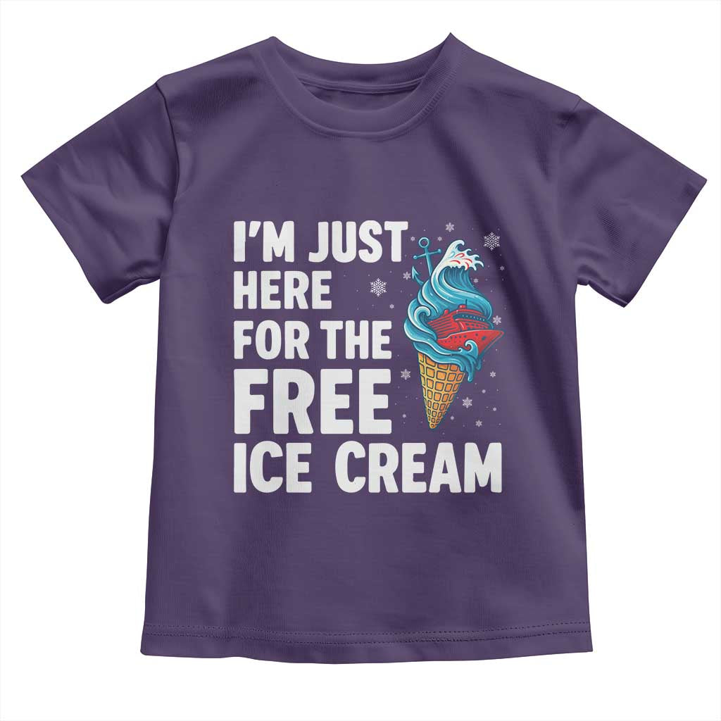 Funny Cruise Toddler T Shirt I Am Just Here For The Free Ice Cream TS14 Purple Print Your Wear