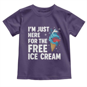 Funny Cruise Toddler T Shirt I Am Just Here For The Free Ice Cream TS14 Purple Print Your Wear