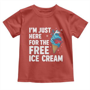 Funny Cruise Toddler T Shirt I Am Just Here For The Free Ice Cream TS14 Red Print Your Wear