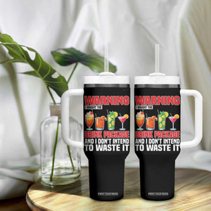 Funny Cruise Ship Tumbler With Handle Warning I Bought The Drink Package TS14 Print Your Wear