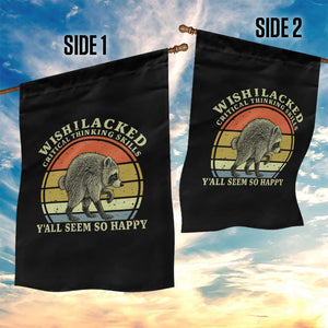 Wish I Lacked Critical Thinking Skills Y'all Seem So Happy Garden Flag Retro Jimothy Raccoon Sarcastic Quote Gift