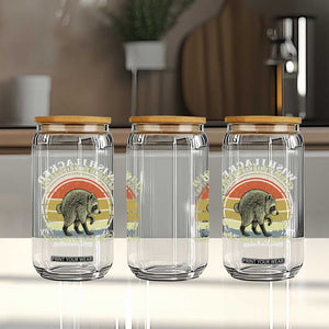 Wish I Lacked Critical Thinking Skills Y'all Seem So Happy Glass Can Retro Jimothy Raccoon Sarcastic Quote Gift
