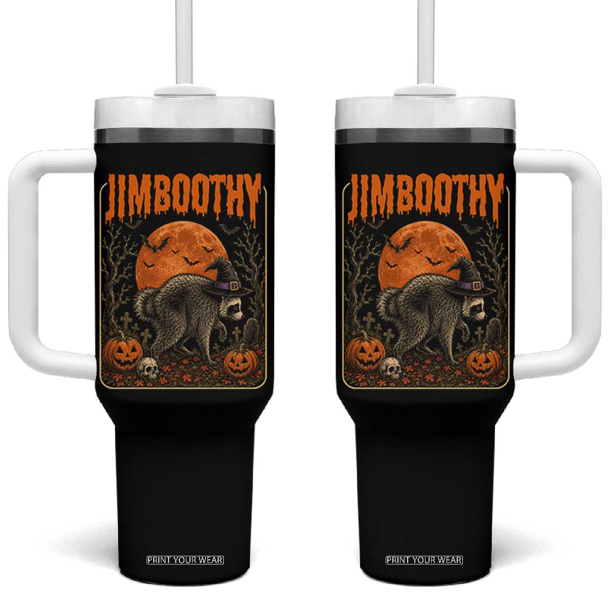 Jimothy Seattle Raccoon Halloween Tumbler With Handle Funny Trash Panda Meme Gift TS14 One Size: 40 oz Black Print Your Wear