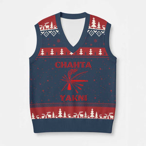 Choctaw Nation Chahta Yakni Native American V-Neck Knit Sweater Vest