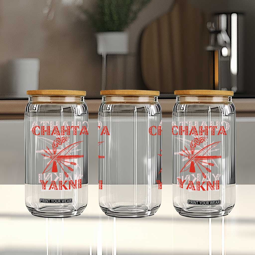 Choctaw Nation Chahta Yakni Native American Glass Can