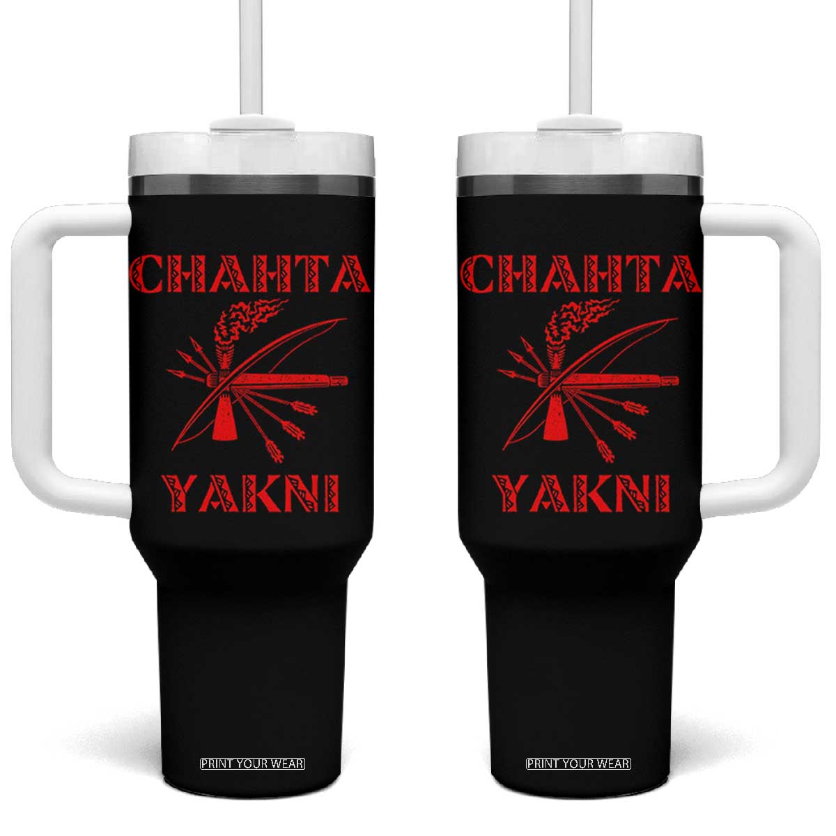 Choctaw Nation Chahta Yakni Native American Tumbler With Handle TS14 One Size: 40 oz Black Print Your Wear