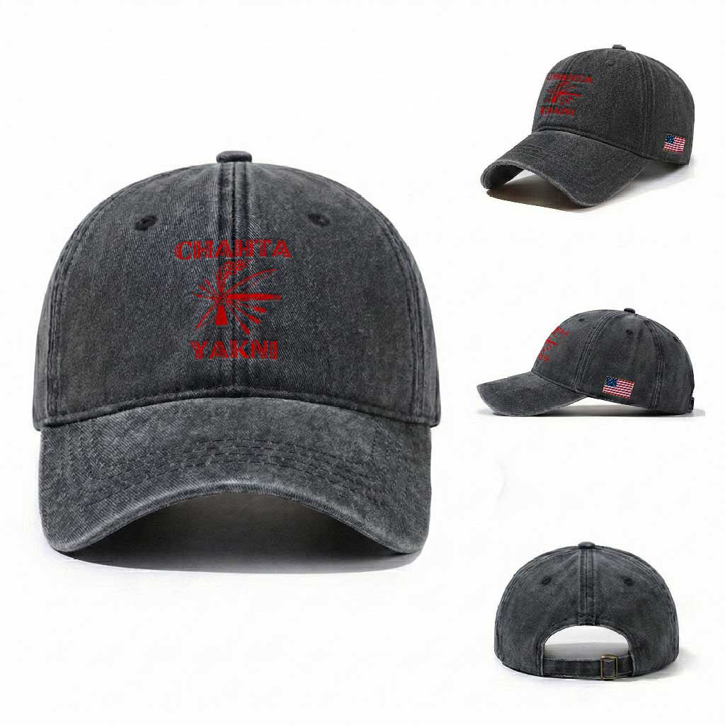 Choctaw Nation Chahta Yakni Native American Washed Cotton Baseball Cap