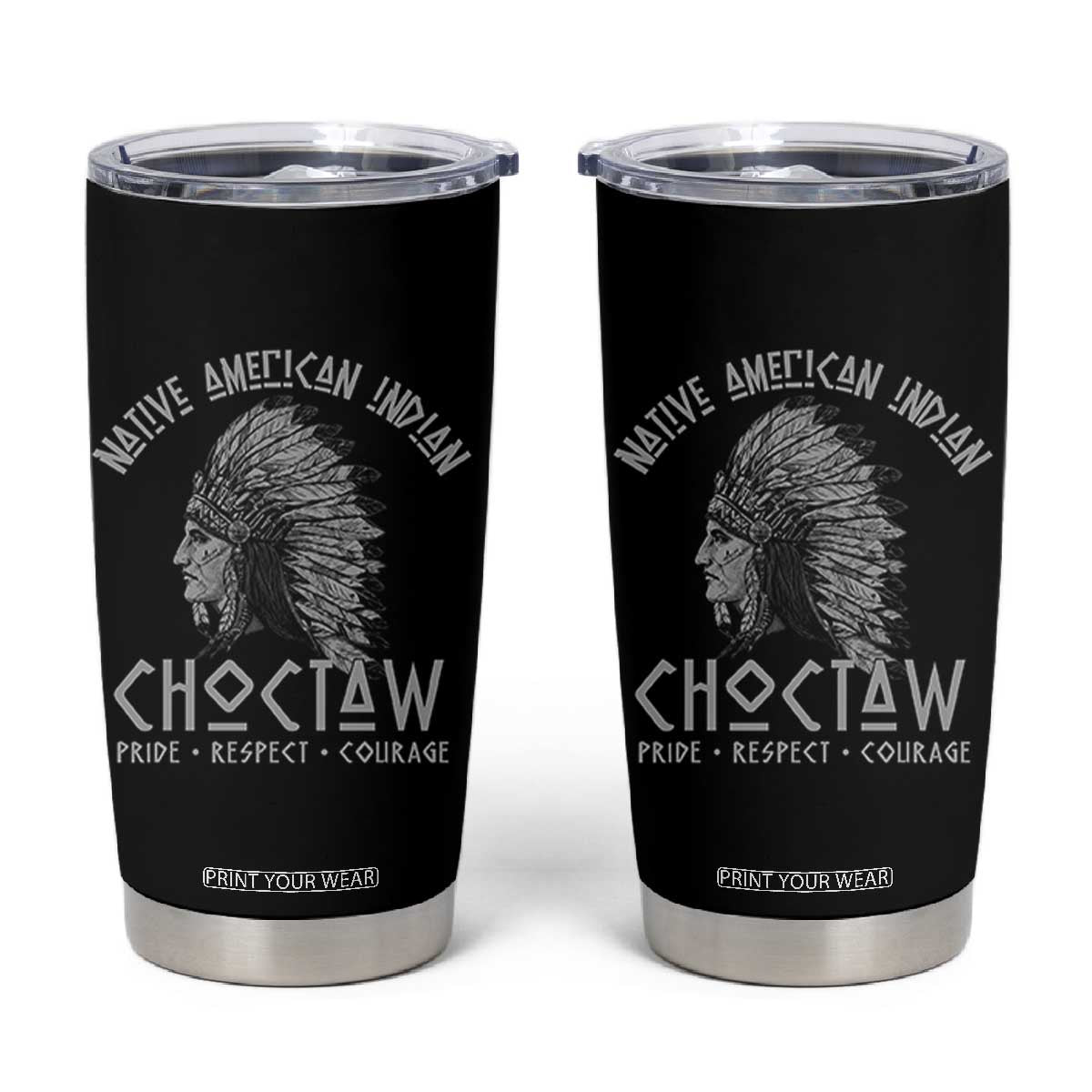 Choctaw Native American Indian Pride Indigenous Tribe Tumbler Cup TS14 Black Print Your Wear