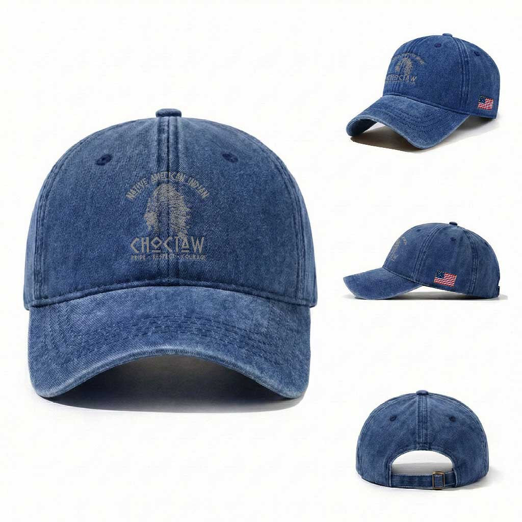 Choctaw Native American Indian Pride Indigenous Tribe Washed Cotton Baseball Cap