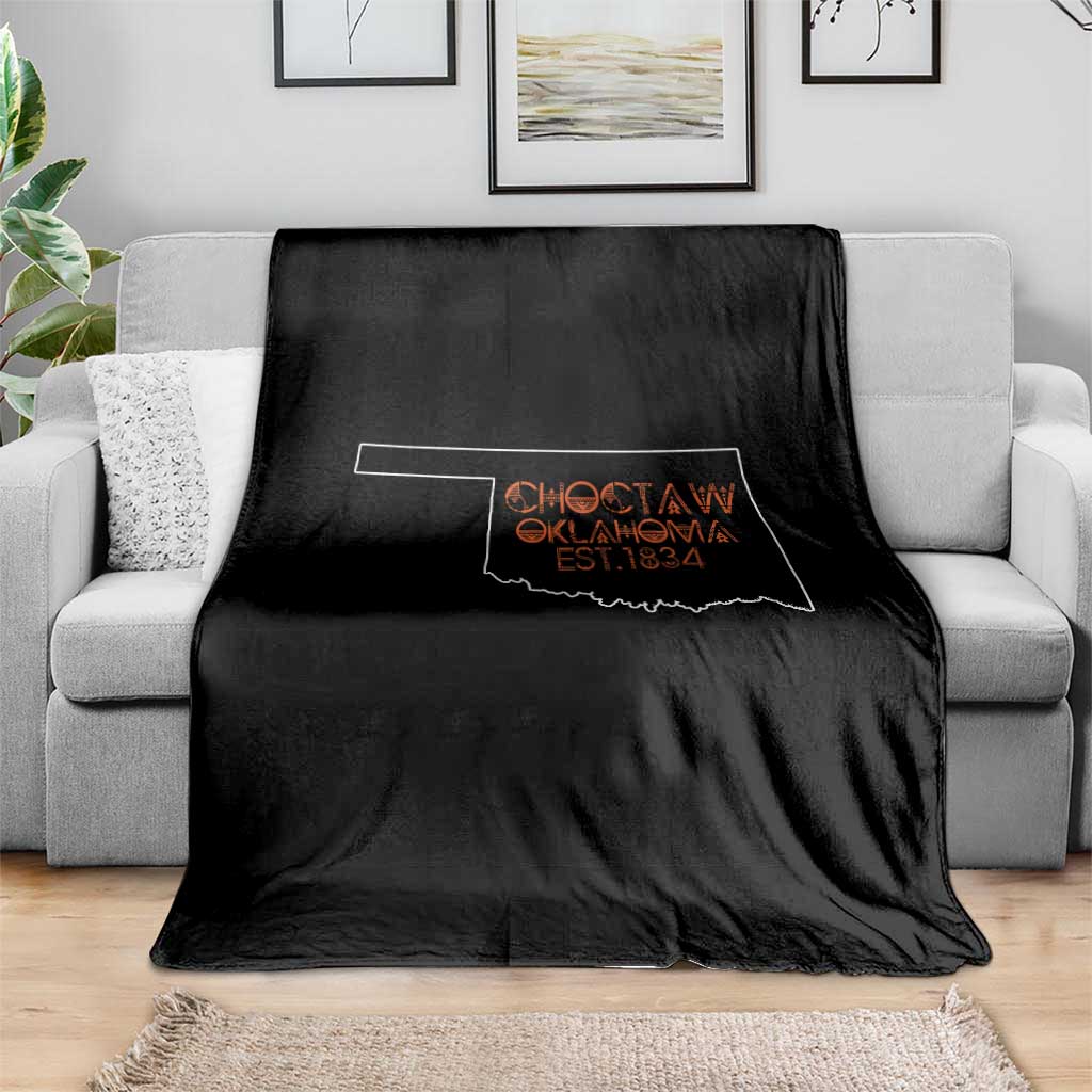 Choctaw Oklahoma OK Map Established 1834 Throw Blanket