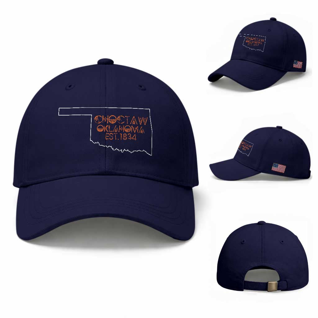 Choctaw Oklahoma OK Map Established 1834 Baseball Cap