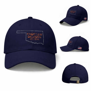 Choctaw Oklahoma OK Map Established 1834 Baseball Cap