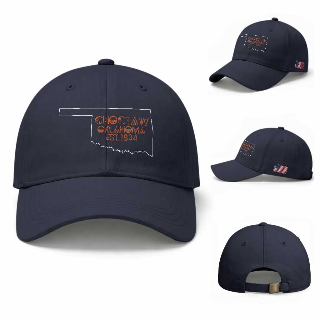 Choctaw Oklahoma OK Map Established 1834 Baseball Cap