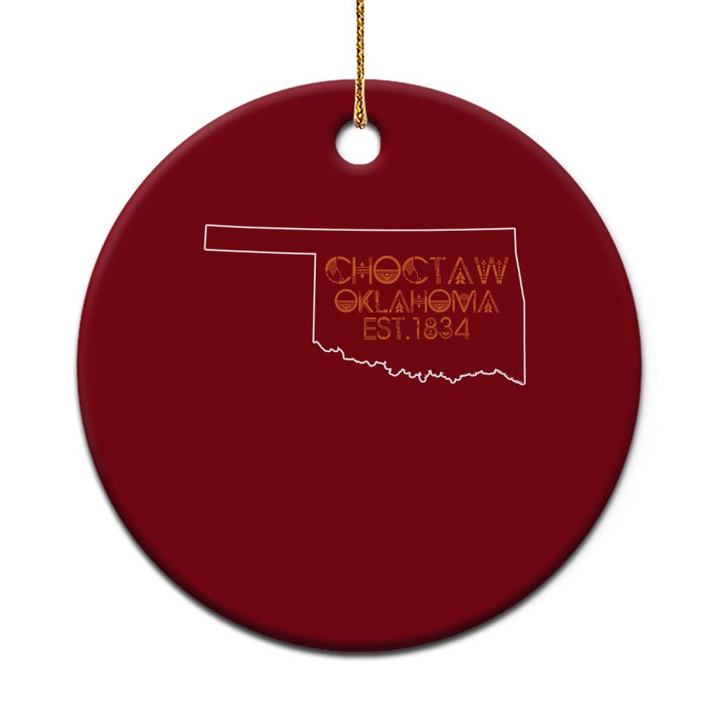 Choctaw Oklahoma OK Map Established 1834 Ceramic Ornament TS14 1pc Red Print Your Wear