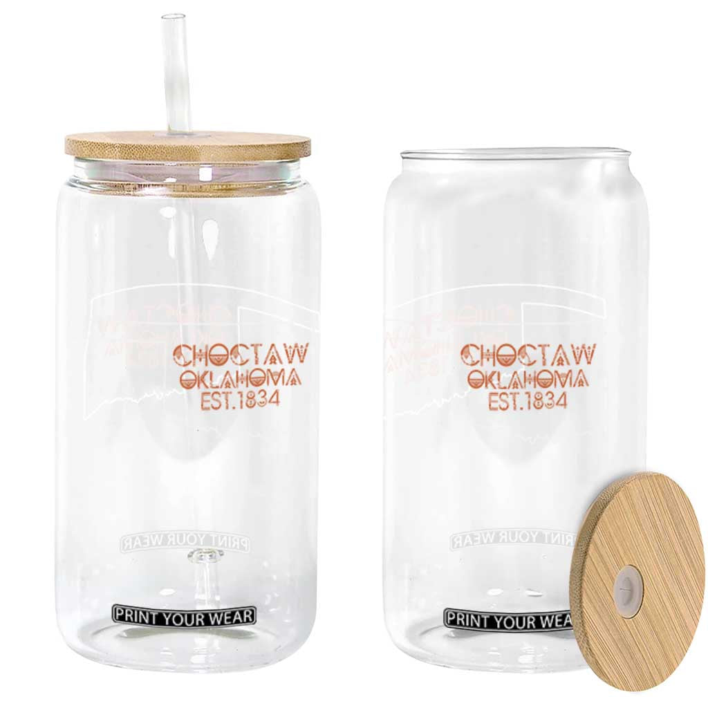 Choctaw Oklahoma OK Map Established 1834 Glass Can