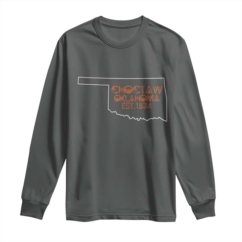 Choctaw Oklahoma OK Map Established 1834 Long Sleeve Shirt