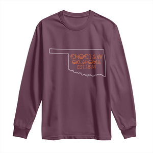 Choctaw Oklahoma OK Map Established 1834 Long Sleeve Shirt