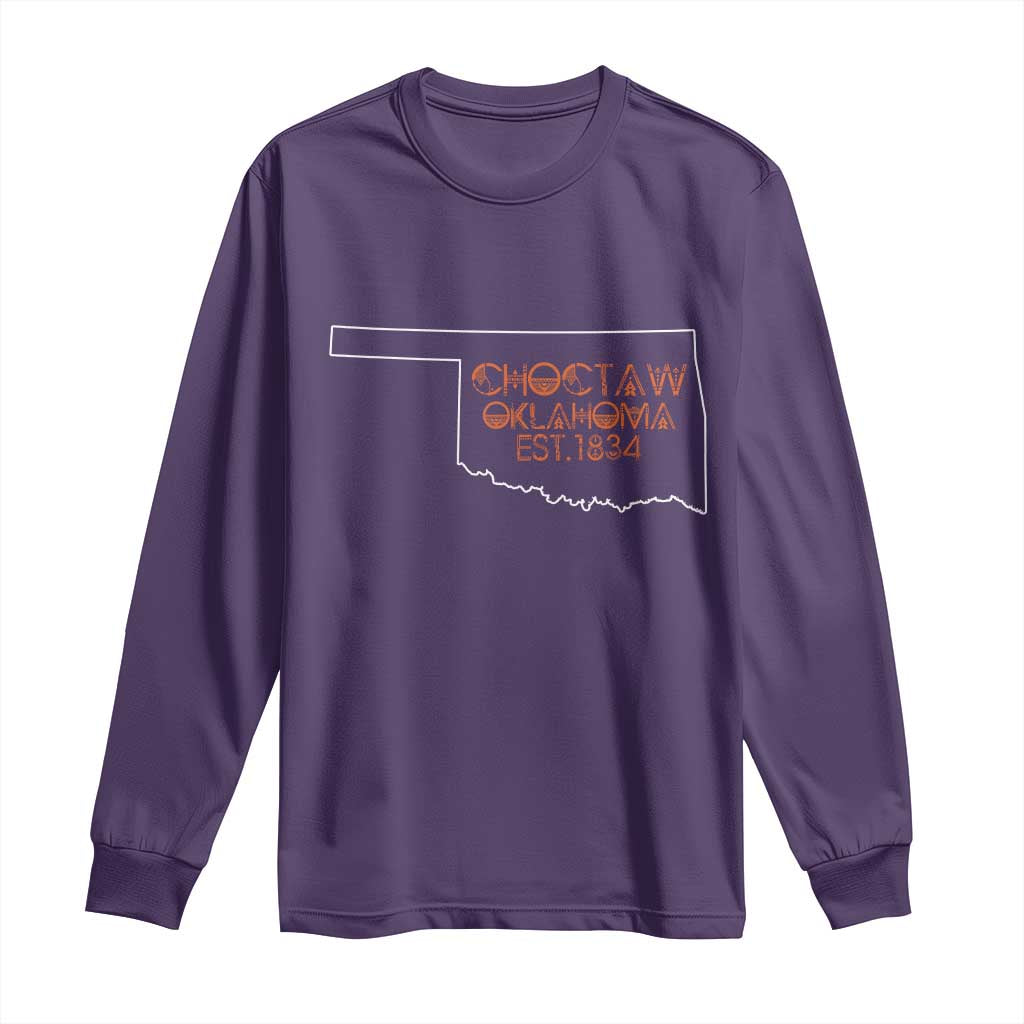Choctaw Oklahoma OK Map Established 1834 Long Sleeve Shirt