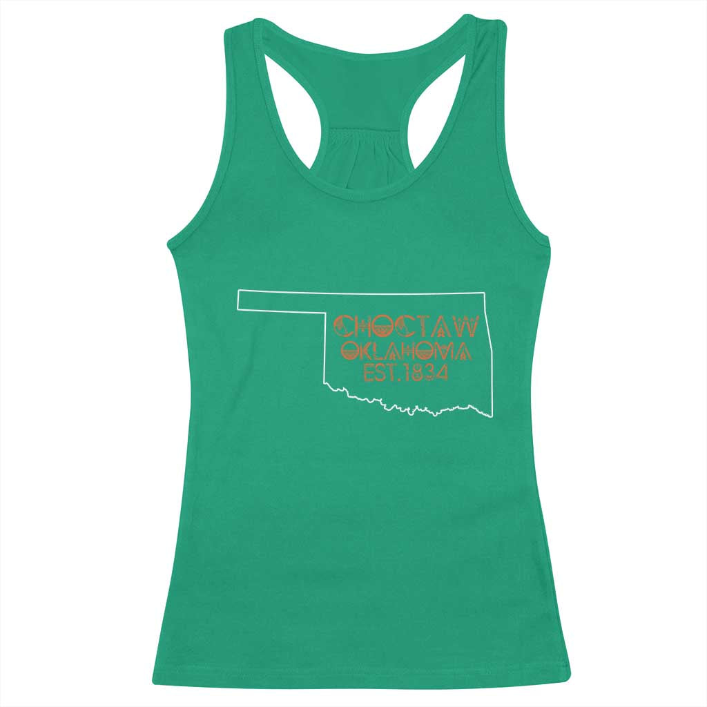 Choctaw Oklahoma OK Map Established 1834 Racerback Tank Top