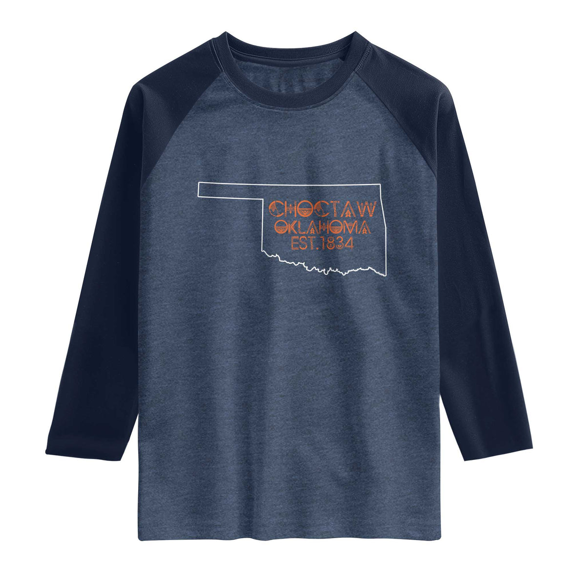 Choctaw Oklahoma OK Map Established 1834 Raglan Shirt