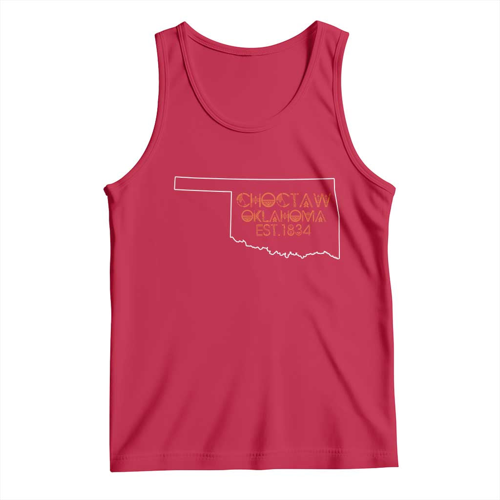 Choctaw Oklahoma OK Map Established 1834 Tank Top