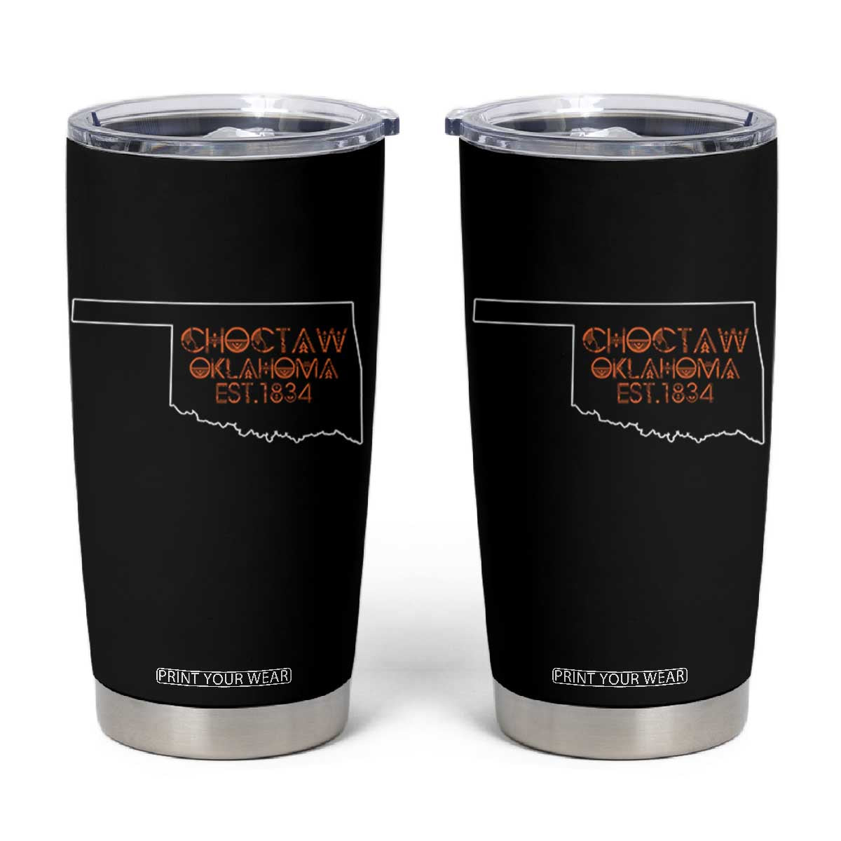 Choctaw Oklahoma OK Map Established 1834 Tumbler Cup TS14 Black Print Your Wear