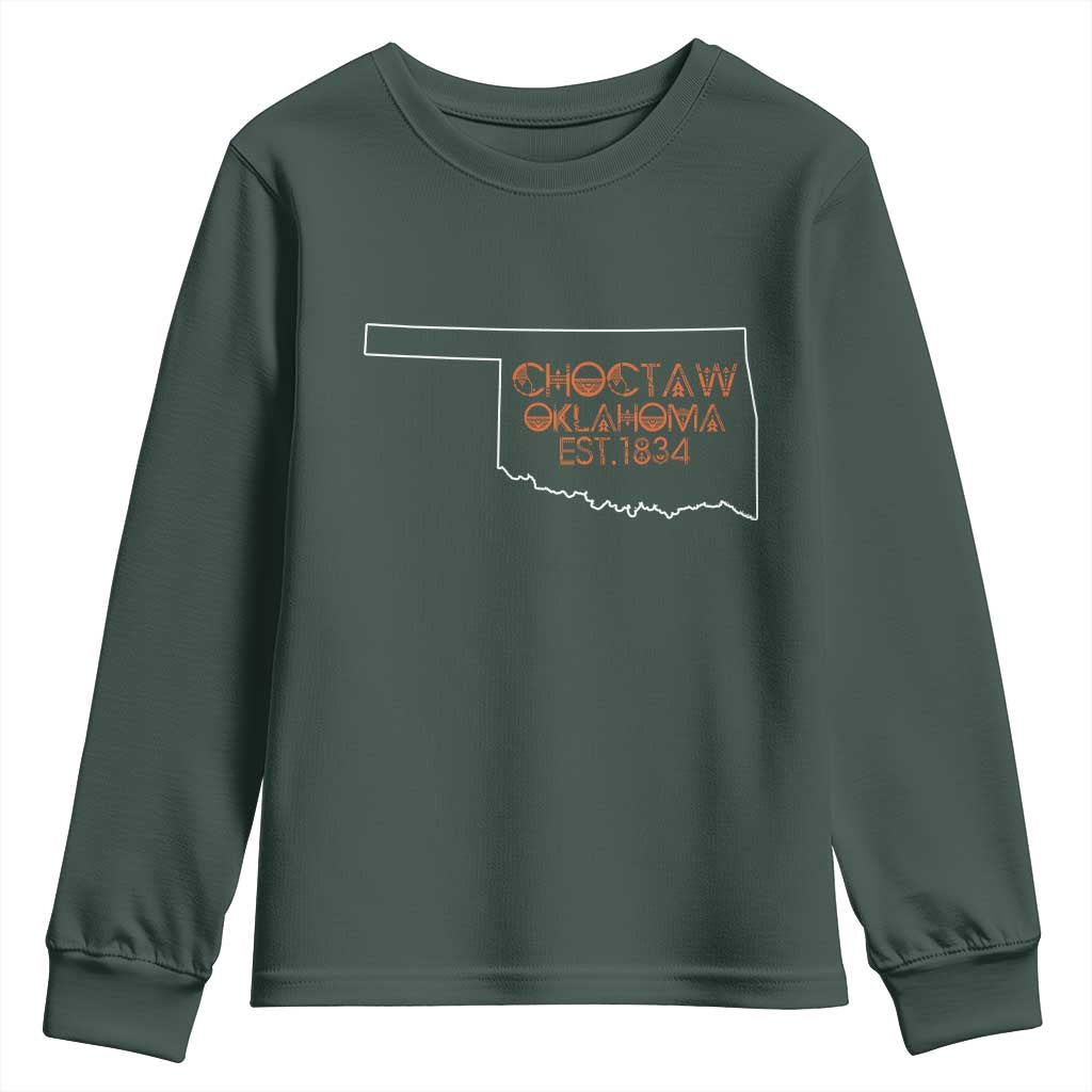 Choctaw Oklahoma OK Map Established 1834 Youth Sweatshirt