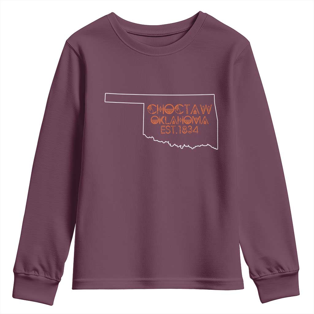 Choctaw Oklahoma OK Map Established 1834 Youth Sweatshirt