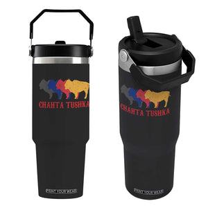Choctaw Native American Chahta Tushka Flip Straw Tumbler