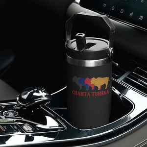 Choctaw Native American Chahta Tushka Flip Straw Tumbler