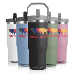 Choctaw Native American Chahta Tushka Flip Straw Tumbler