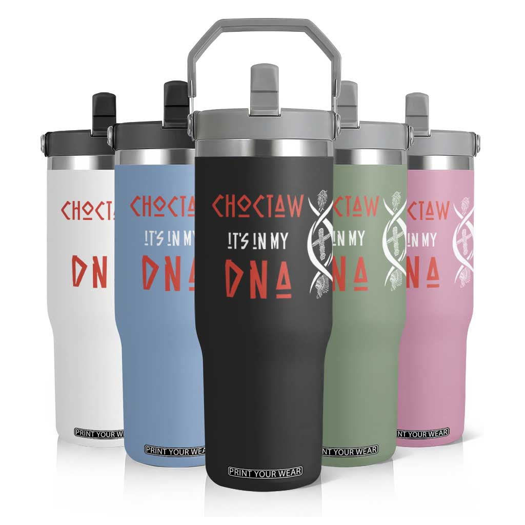 Choctaw Native American DNA Roots Indian Pride Flip Straw Tumbler