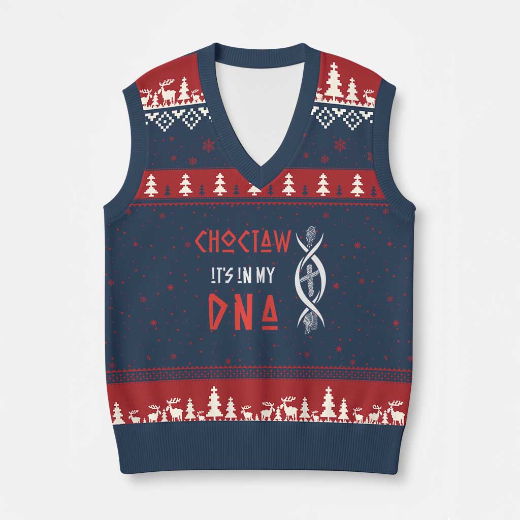 Choctaw Native American DNA Roots Indian Pride V-Neck Knit Sweater Vest TS14 Navy Red Print Your Wear