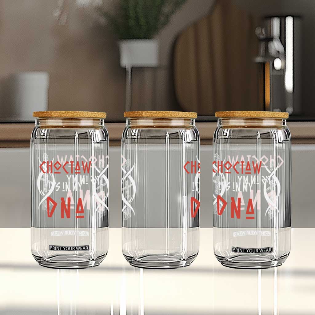 Choctaw Native American DNA Roots Indian Pride Glass Can
