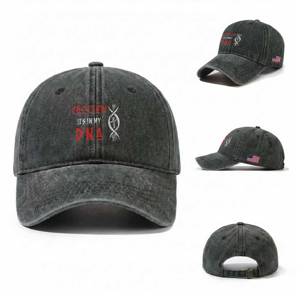 Choctaw Native American DNA Roots Indian Pride Washed Cotton Baseball Cap