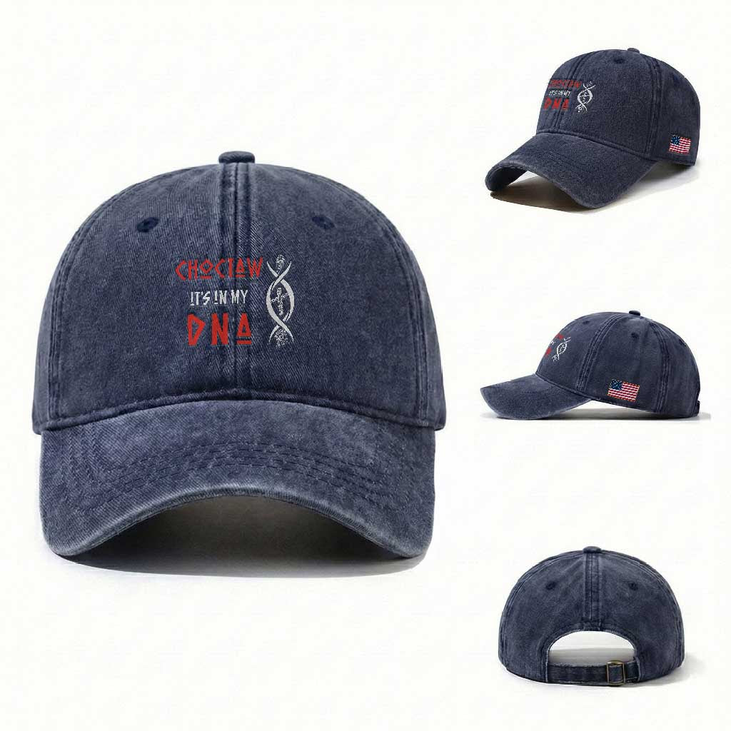 Choctaw Native American DNA Roots Indian Pride Washed Cotton Baseball Cap
