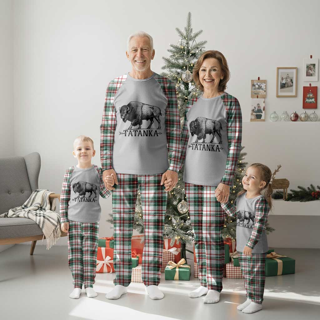 Tatanka Lakota Buffalo Bison Native American West Wildlife Plaid Pajama Set