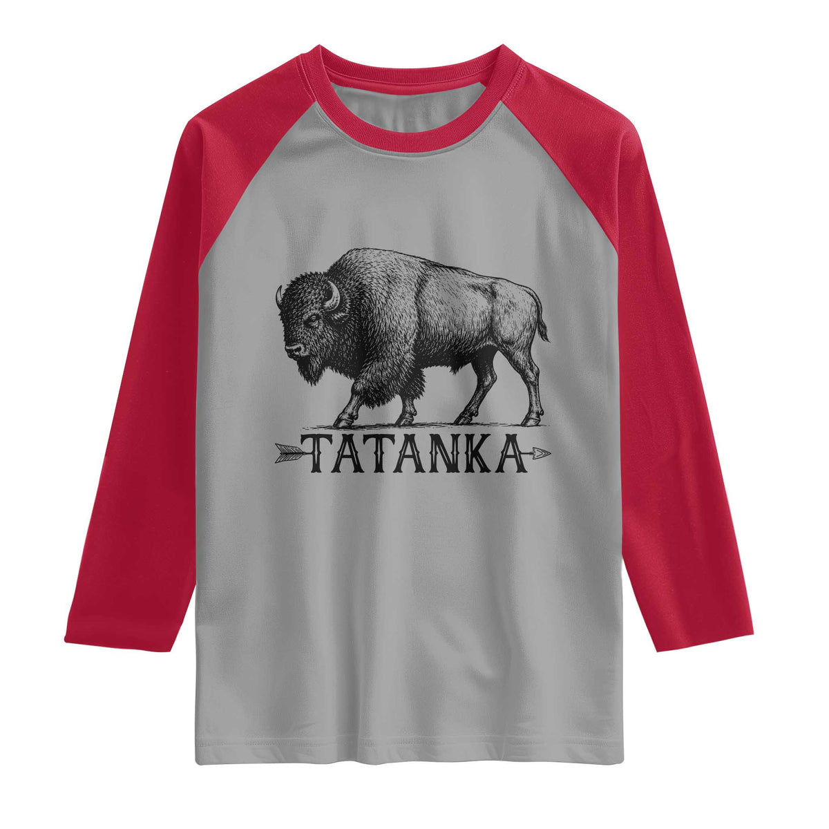 Tatanka Lakota Buffalo Bison Native American West Wildlife Raglan Shirt