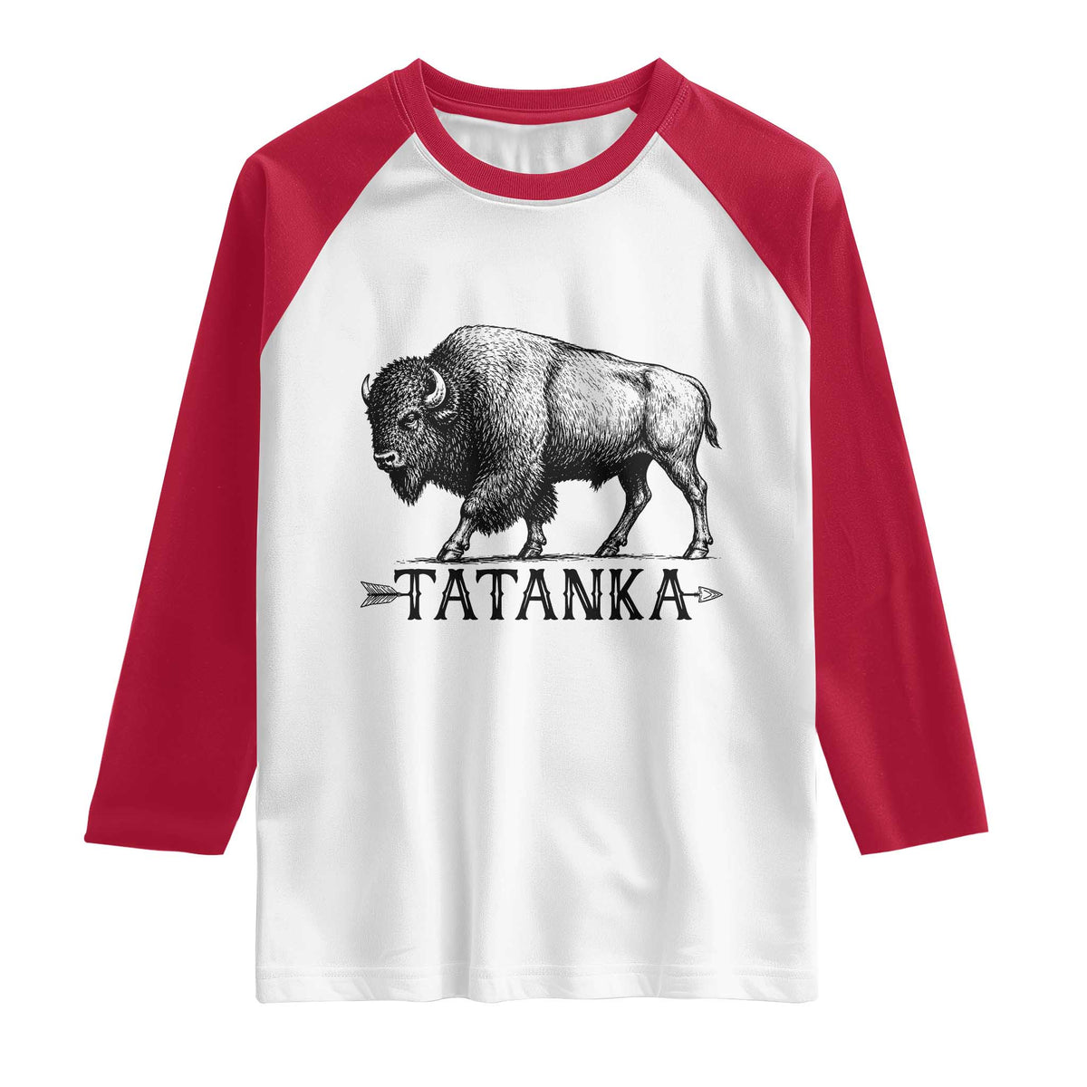 Tatanka Lakota Buffalo Bison Native American West Wildlife Raglan Shirt