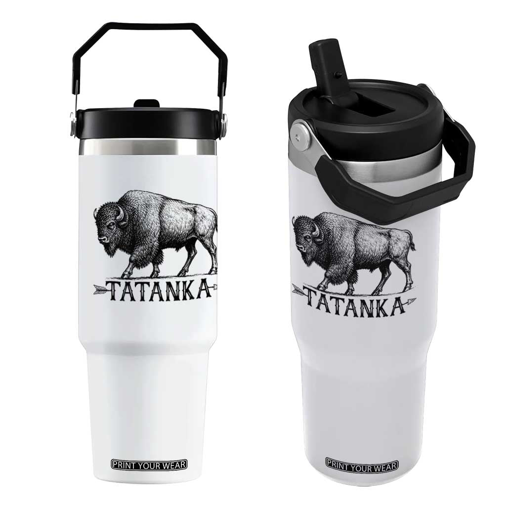 Tatanka Lakota Buffalo Bison Native American West Wildlife Flip Straw Tumbler
