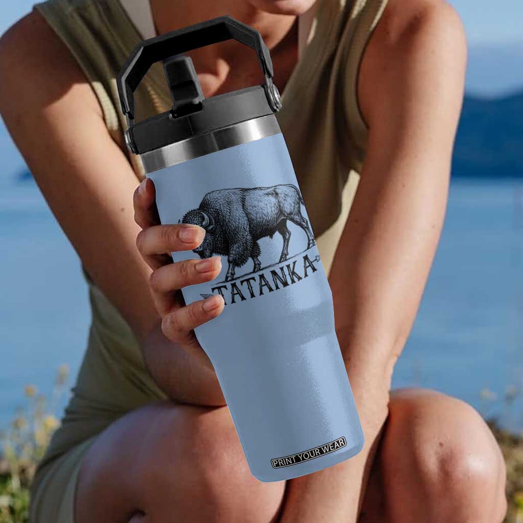 Tatanka Lakota Buffalo Bison Native American West Wildlife Flip Straw Tumbler