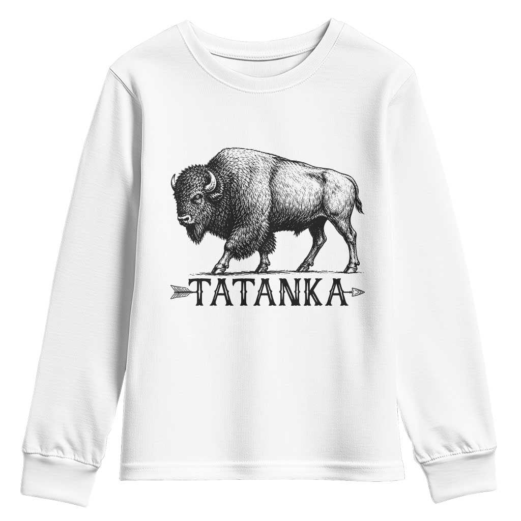 Tatanka Lakota Buffalo Bison Native American West Wildlife Youth Sweatshirt TS14 White Print Your Wear