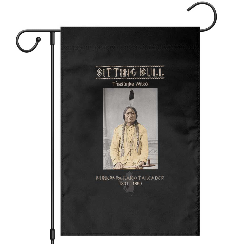 Sitting Bull Lakota Sioux Chief American Indian History Garden Flag TS14 Black Print Your Wear